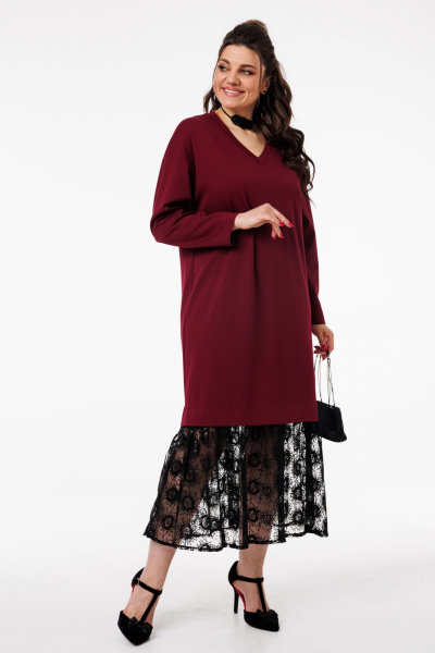 Платье Anelli 1739 винный_соблазн - фото 5
