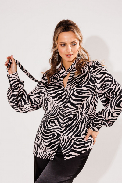 Блуза Anelli 1736 зебра_беж - фото 10