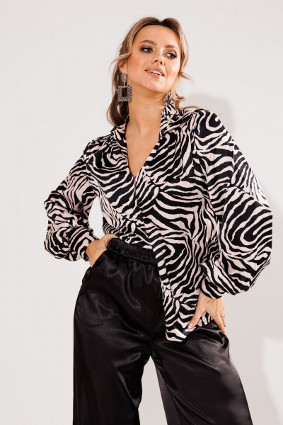 Блуза Anelli 1736 зебра_беж - фото 4