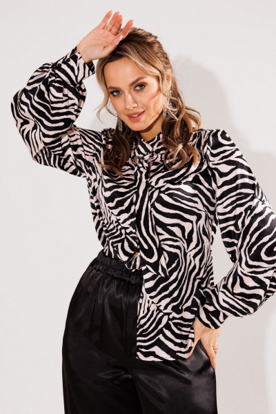 Блуза Anelli 1736 зебра_беж - фото 1