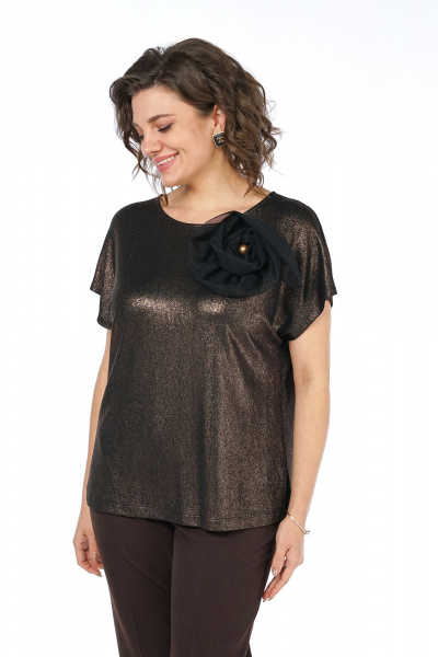 Блуза, брюки Alani Collection 2469 коричневый - фото 8