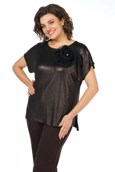 Блуза, брюки Alani Collection 2469 коричневый - фото 6