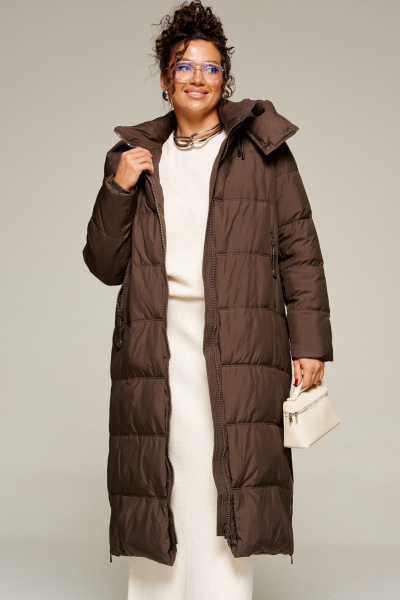 Пальто Beautiful&Free 8014 горький_шоколад - фото 12