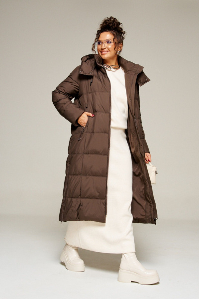 Пальто Beautiful&Free 8014 горький_шоколад - фото 11