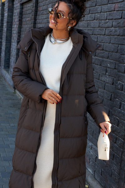 Пальто Beautiful&Free 8014 горький_шоколад - фото 2