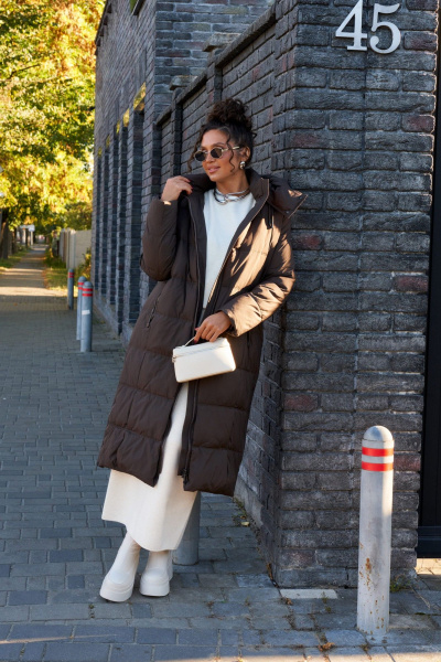 Пальто Beautiful&Free 8014 горький_шоколад - фото 1