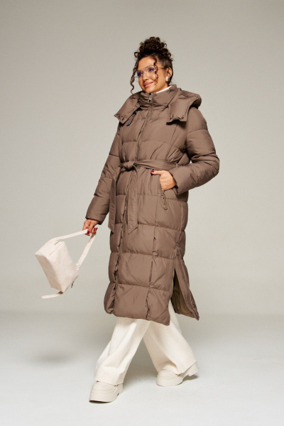 Пальто Beautiful&Free 8014 молочный_шоколад - фото 3