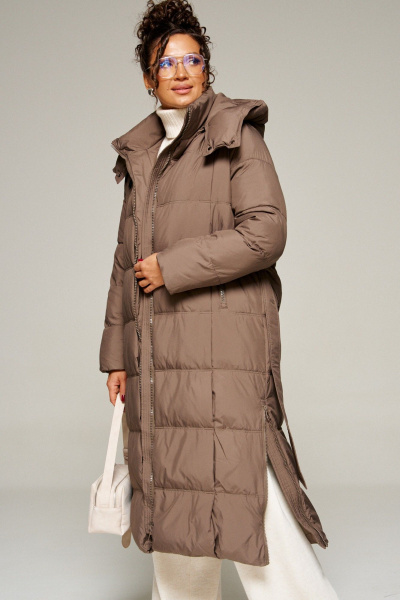 Пальто Beautiful&Free 8014 молочный_шоколад - фото 12