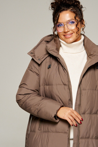 Пальто Beautiful&Free 8014 молочный_шоколад - фото 11