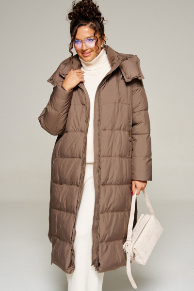 Пальто Beautiful&Free 8014 молочный_шоколад - фото 10