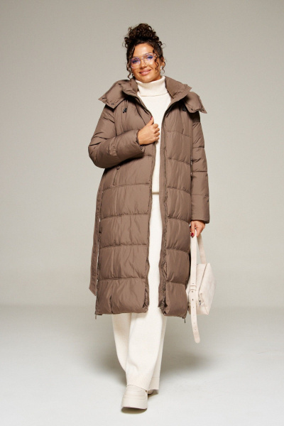 Пальто Beautiful&Free 8014 молочный_шоколад - фото 9