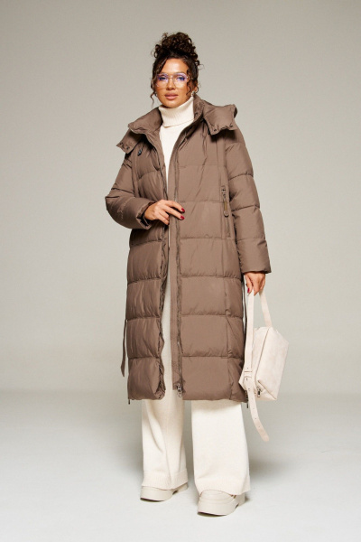 Пальто Beautiful&Free 8014 молочный_шоколад - фото 8