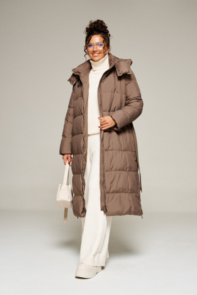 Пальто Beautiful&Free 8014 молочный_шоколад - фото 7