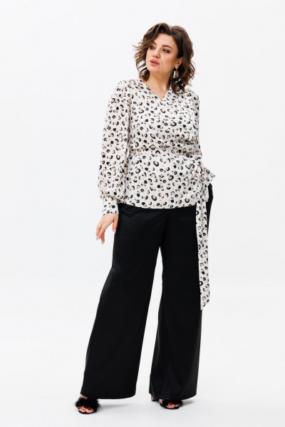 Блуза Anelli 1735 белый_лео - фото 10