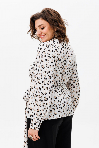 Блуза Anelli 1735 белый_лео - фото 4