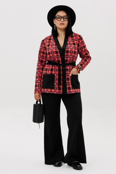 Брюки, жакет Anastasia 1291 черно-розовый - фото 3