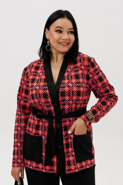 Брюки, жакет Anastasia 1291 черно-розовый - фото 2