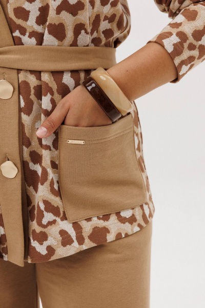 Брюки, жакет Anastasia 1292 бежевый(анималистический_принт) - фото 5