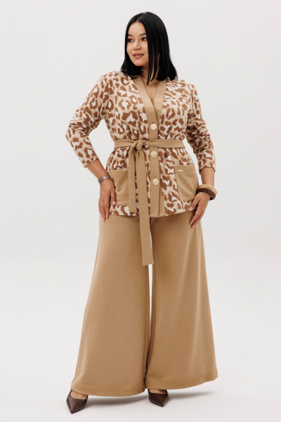 Брюки, жакет Anastasia 1292 бежевый(анималистический_принт) - фото 3