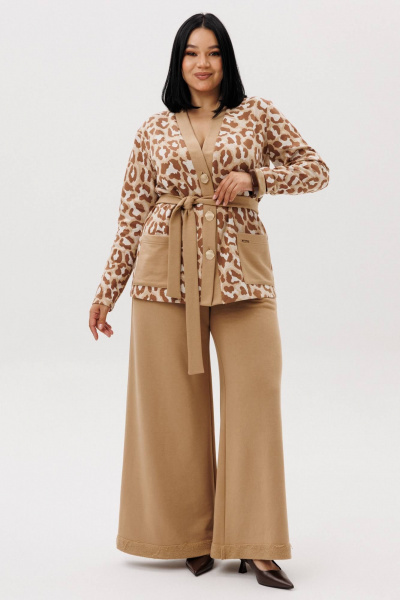 Брюки, жакет Anastasia 1292 бежевый(анималистический_принт) - фото 2