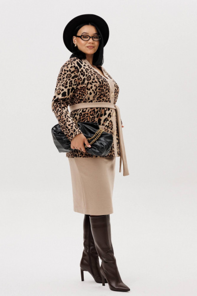 Жакет, юбка Anastasia 1293 бежевый(анималистический_принт) - фото 3