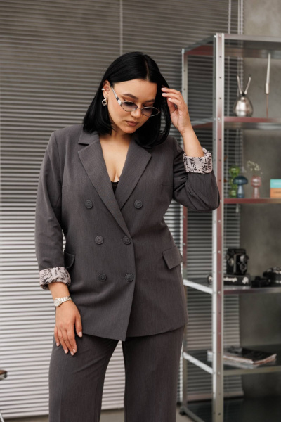 Брюки, жакет Anastasia 1155.3 графит - фото 3