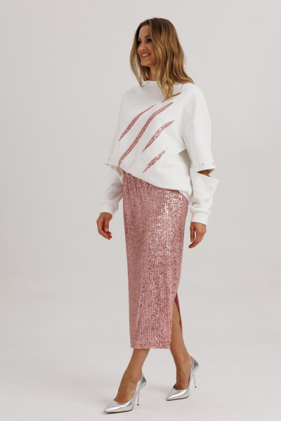 Джемпер Ларс Стиль 1151 молочный - фото 6