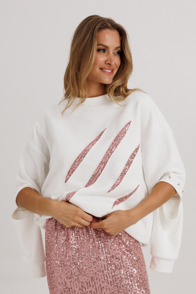 Джемпер Ларс Стиль 1151 молочный - фото 4