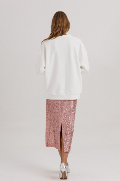 Джемпер, юбка Ларс Стиль 1149  молочный-розовый - фото 5