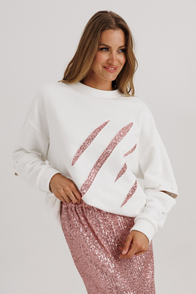 Джемпер, юбка Ларс Стиль 1149  молочный-розовый - фото 4