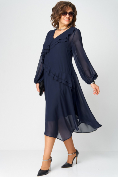 Платье EVA GRANT 7122В темно-синий - фото 12