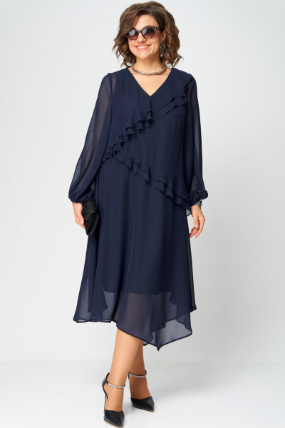 Платье EVA GRANT 7122В темно-синий - фото 11