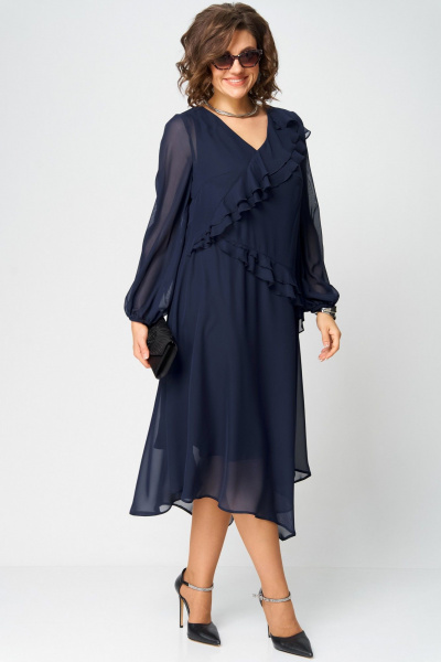 Платье EVA GRANT 7122В темно-синий - фото 8