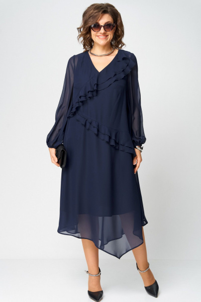 Платье EVA GRANT 7122В темно-синий - фото 7
