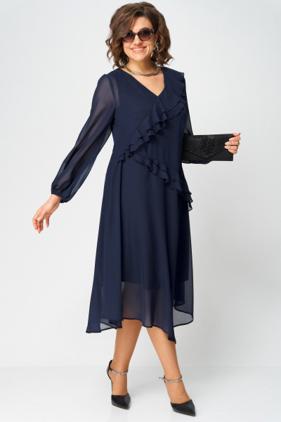 Платье EVA GRANT 7122В темно-синий - фото 1