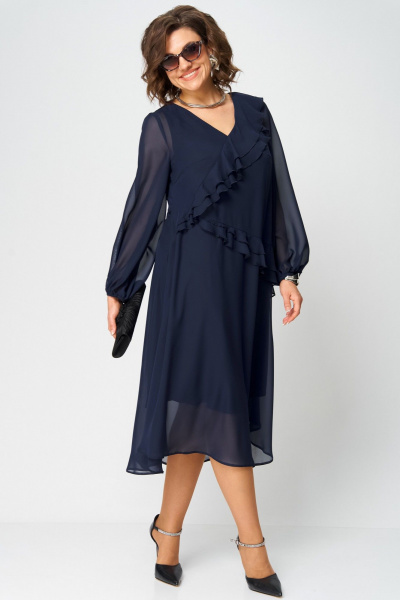 Платье EVA GRANT 7122В темно-синий - фото 2