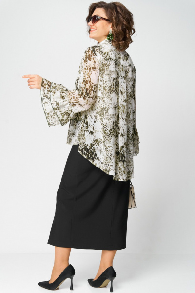 Блуза EVA GRANT 7221 принт_олива - фото 13