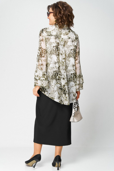 Блуза EVA GRANT 7221 принт_олива - фото 12