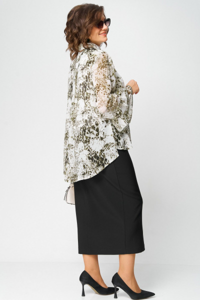 Блуза EVA GRANT 7221 принт_олива - фото 11