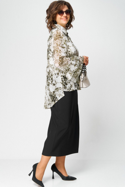 Блуза EVA GRANT 7221 принт_олива - фото 9