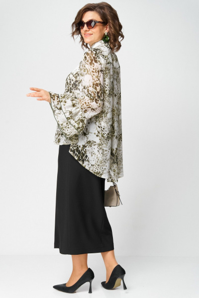 Блуза EVA GRANT 7221 принт_олива - фото 3