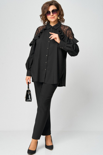 Блуза EVA GRANT 7174-1 черный - фото 9