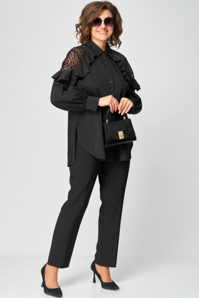 Блуза EVA GRANT 7174-1 черный - фото 8