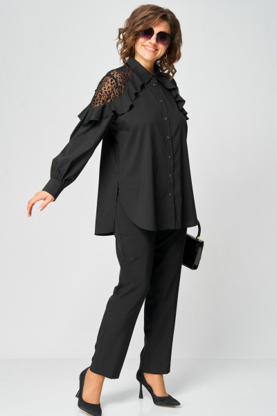 Блуза EVA GRANT 7174-1 черный - фото 3