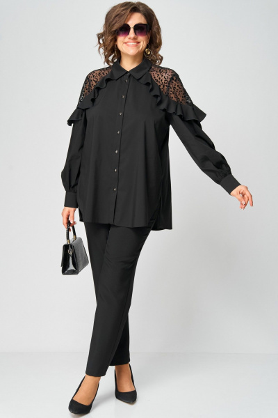 Блуза EVA GRANT 7174-1 черный - фото 2