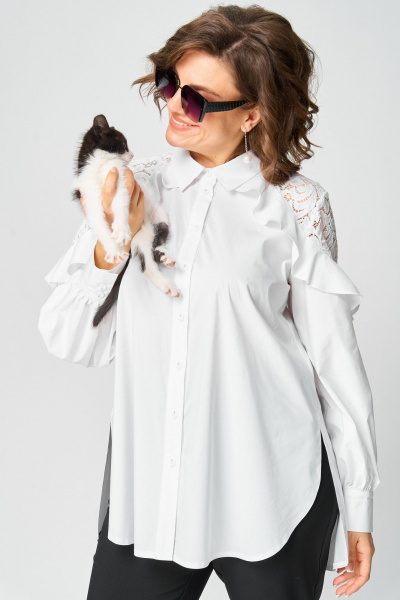 Блуза EVA GRANT 7174-1 белый - фото 13