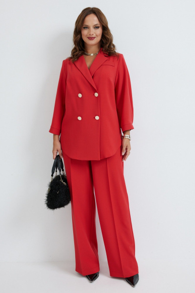 Брюки, жакет Твой имидж 2268 красный - фото 2