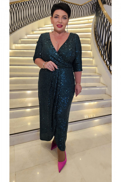 Платье Vittoria Queen 26653 изумрудный - фото 7