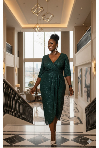Платье Vittoria Queen 26653 изумрудный - фото 6