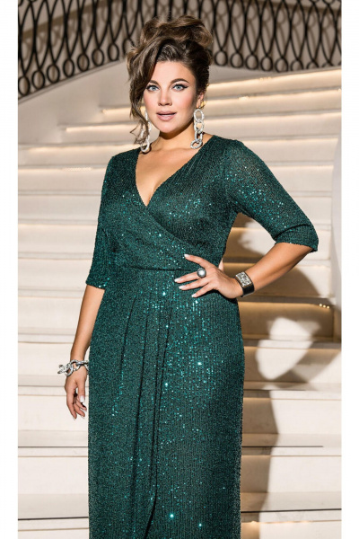 Платье Vittoria Queen 26653 изумрудный - фото 2